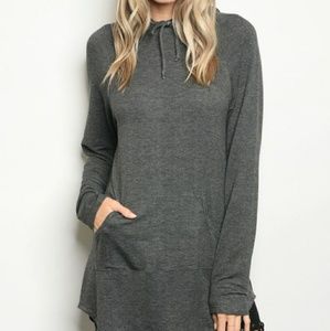 Charcoal Grey Lightweight Long Sleeve Yoga Hoodie